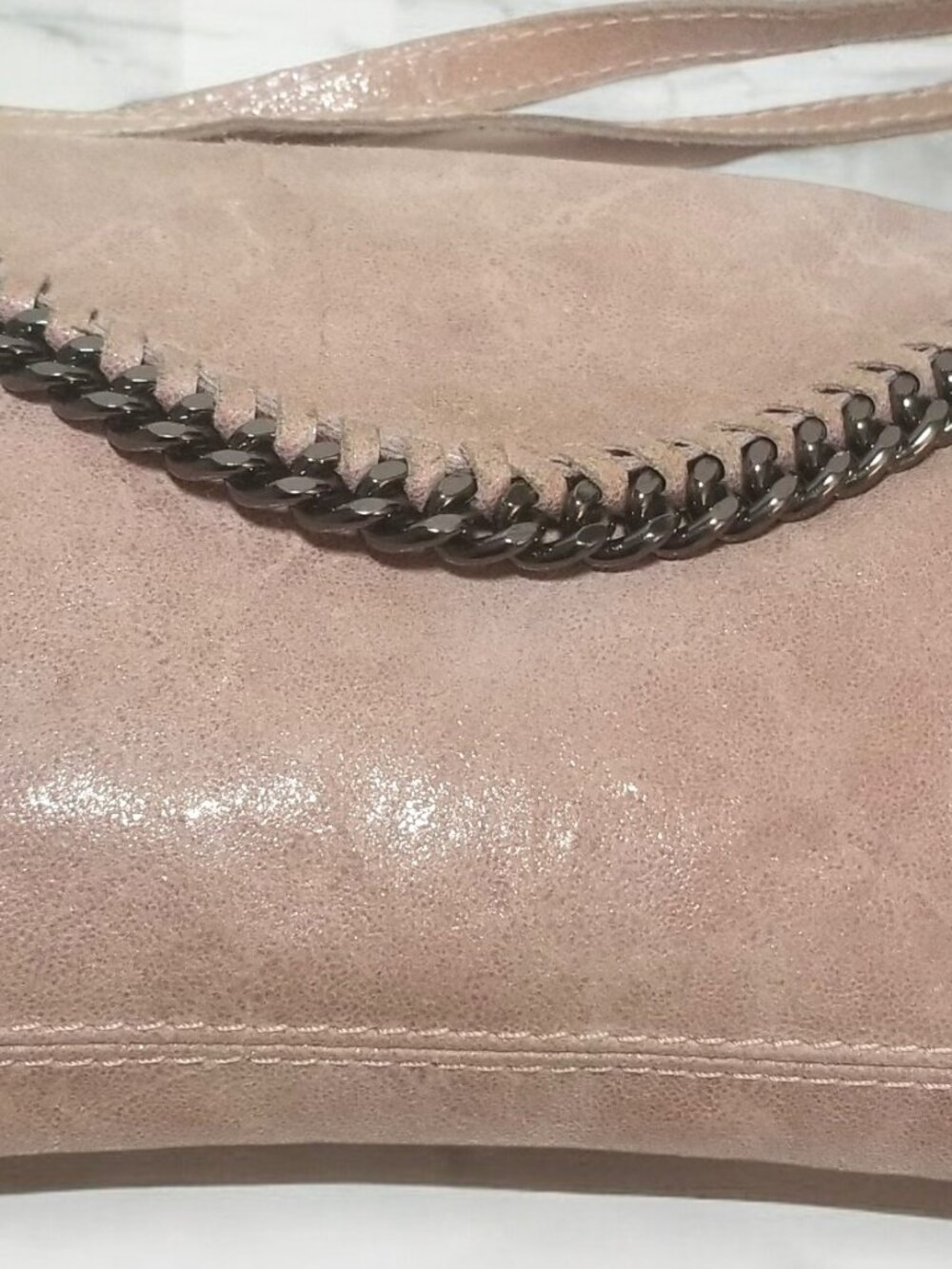 Lavorazione Artigiana Genuine Leather Crossbody Bag Mauve Italy Clutch - Picture 2 of 15